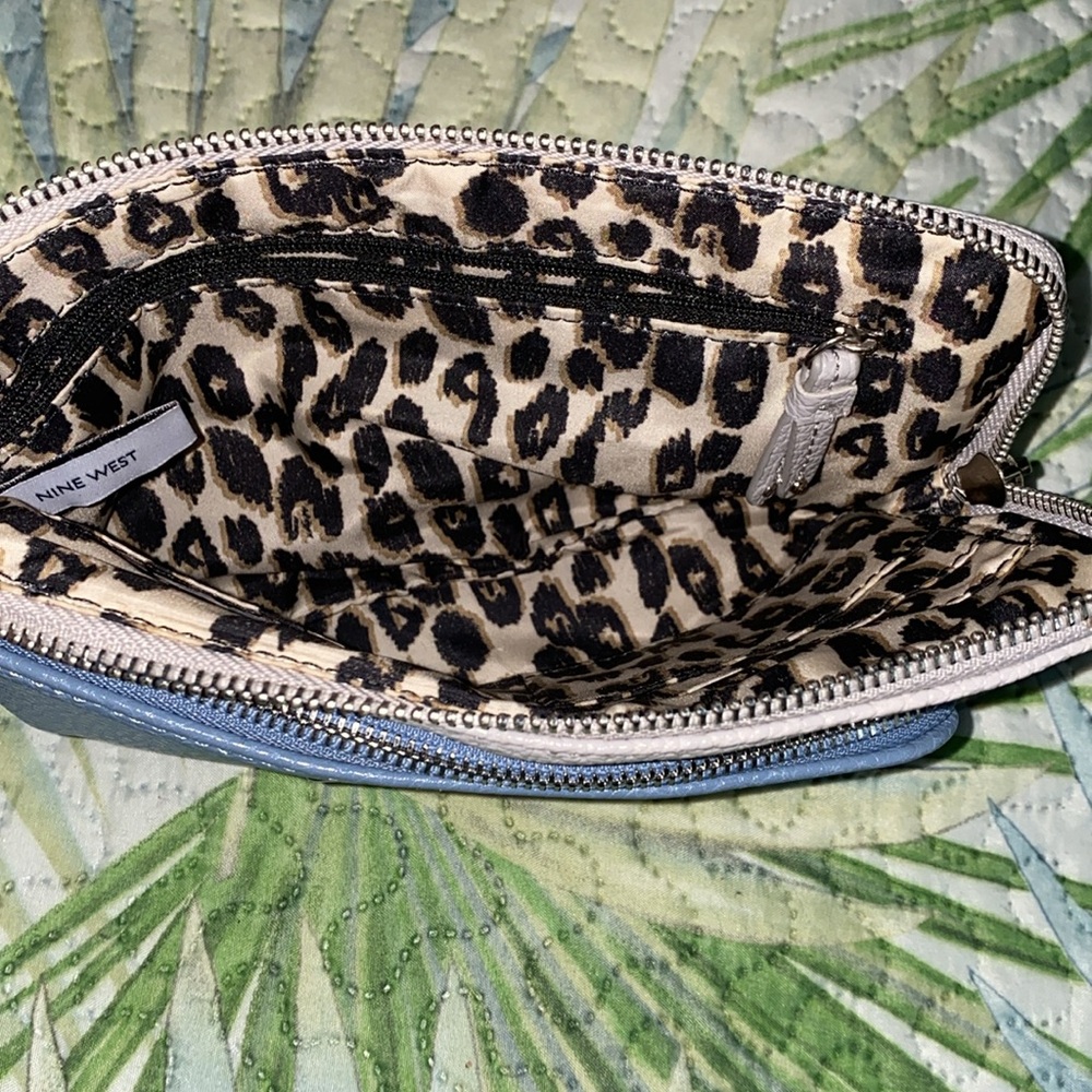 Nine West Double Pocket Color Block Wristlet Blue… - image 4